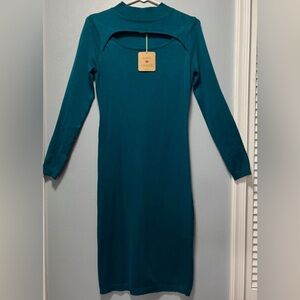 NWT Love Change Long Sleeve Teal Dress Women’s size L
